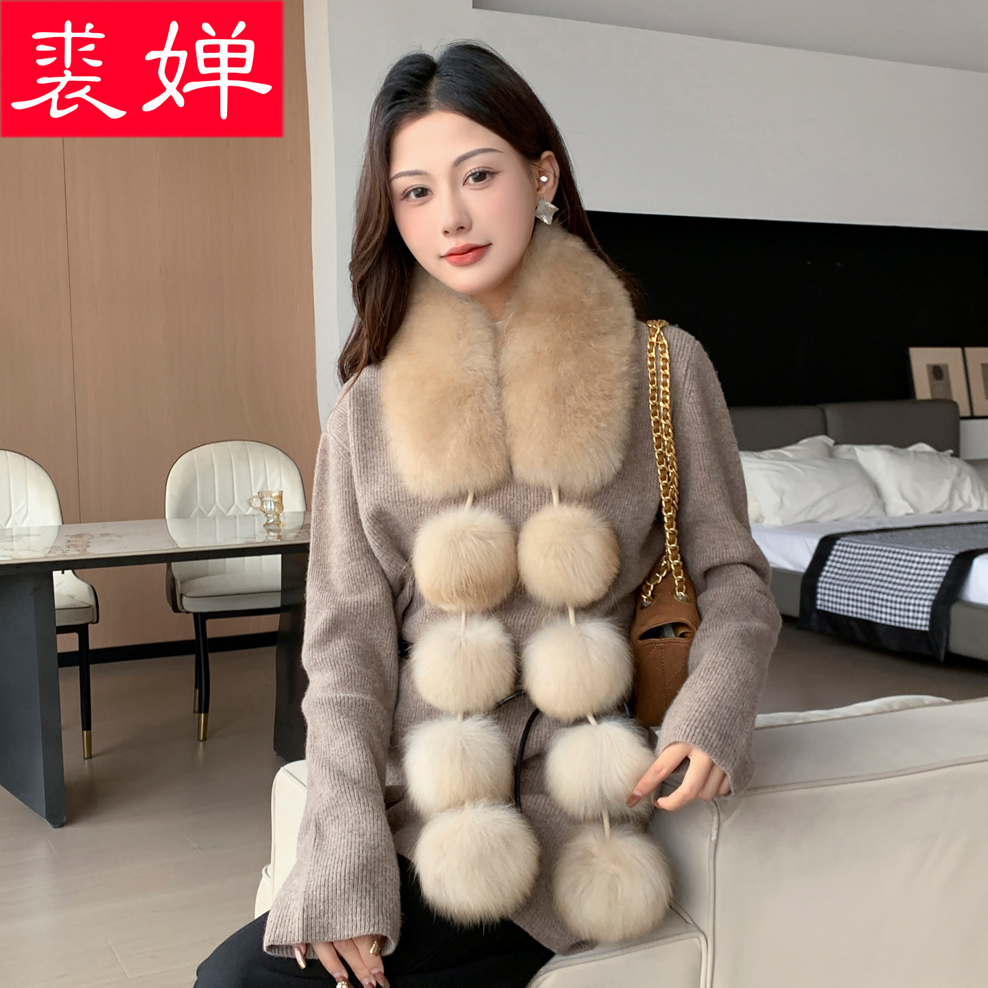 新款高级感狐狸毛围巾女冬季韩版百搭双面毛皮草真毛领子毛绒围脖