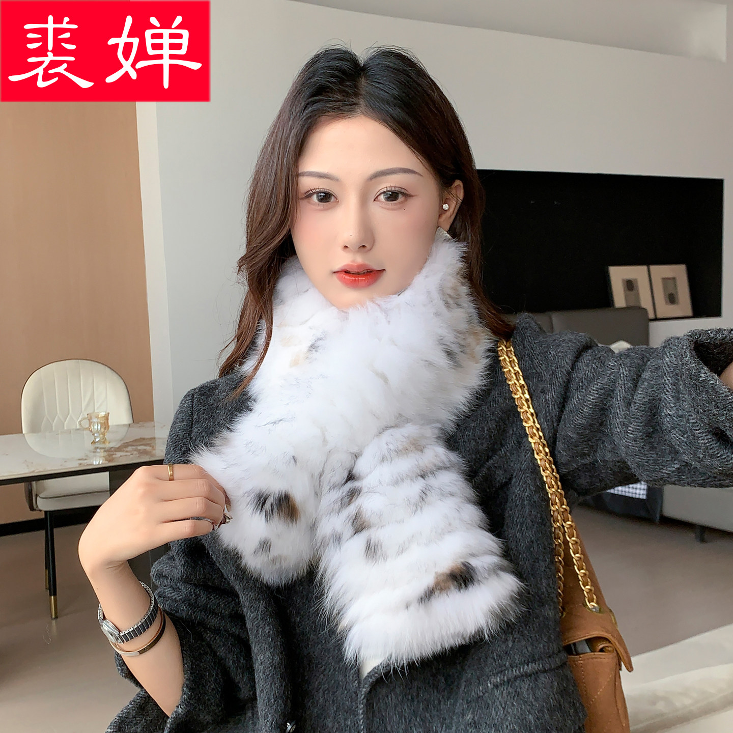 韩版时尚百搭狐狸毛皮草围巾女冬季护颈保暖防寒双面真毛气质围脖