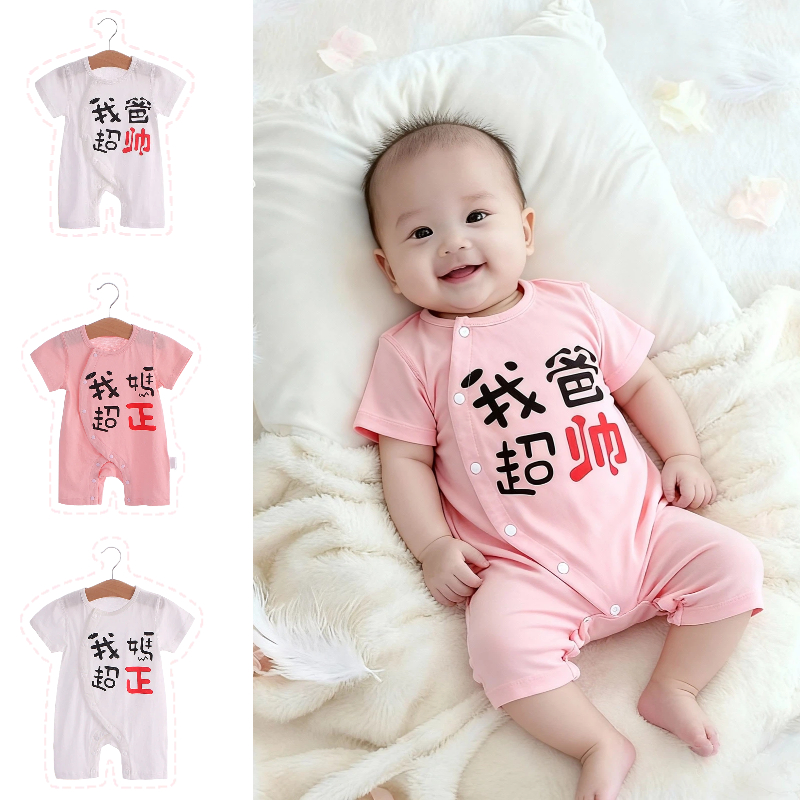 连体衣新生儿哈衣超帅夏季