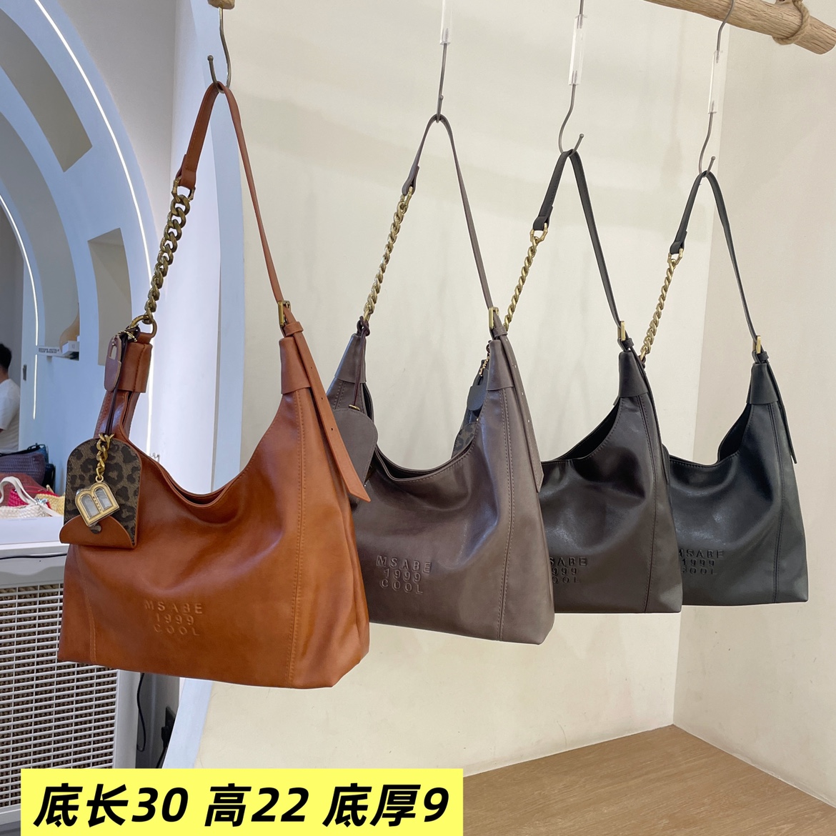 玛莎爱贝儿女包2025新款腋下爆款链条吸扣洋气轻奢软3733-2斜挎包