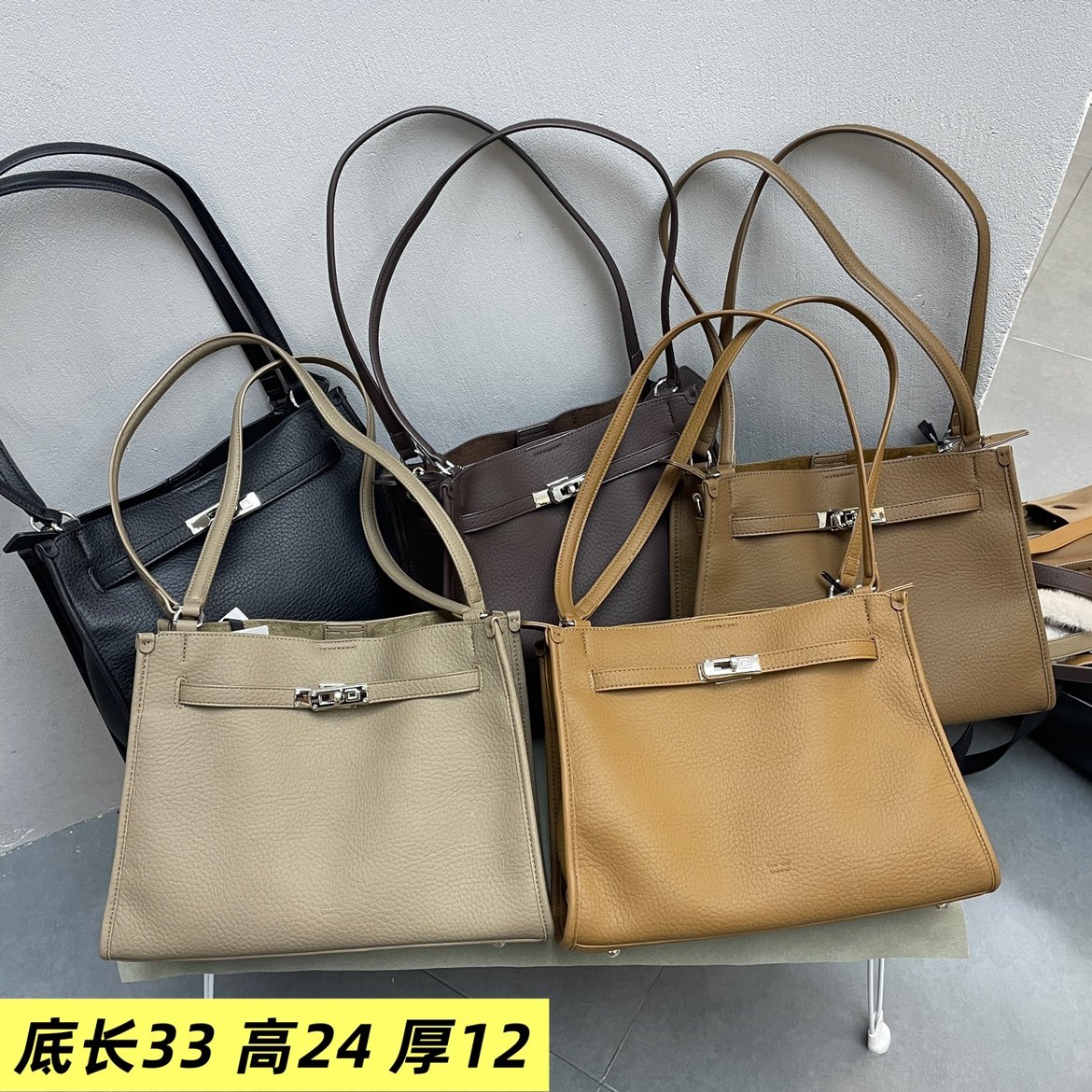 韩版荔枝皮休闲锁扣质感女包2025新款时尚欧美气质大气单肩斜挎包