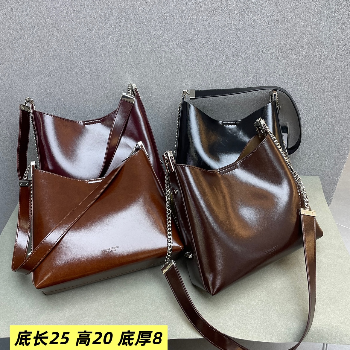 爆款油皮链条单肩女包2025新款时尚欧美气质韩版大气休闲斜挎包