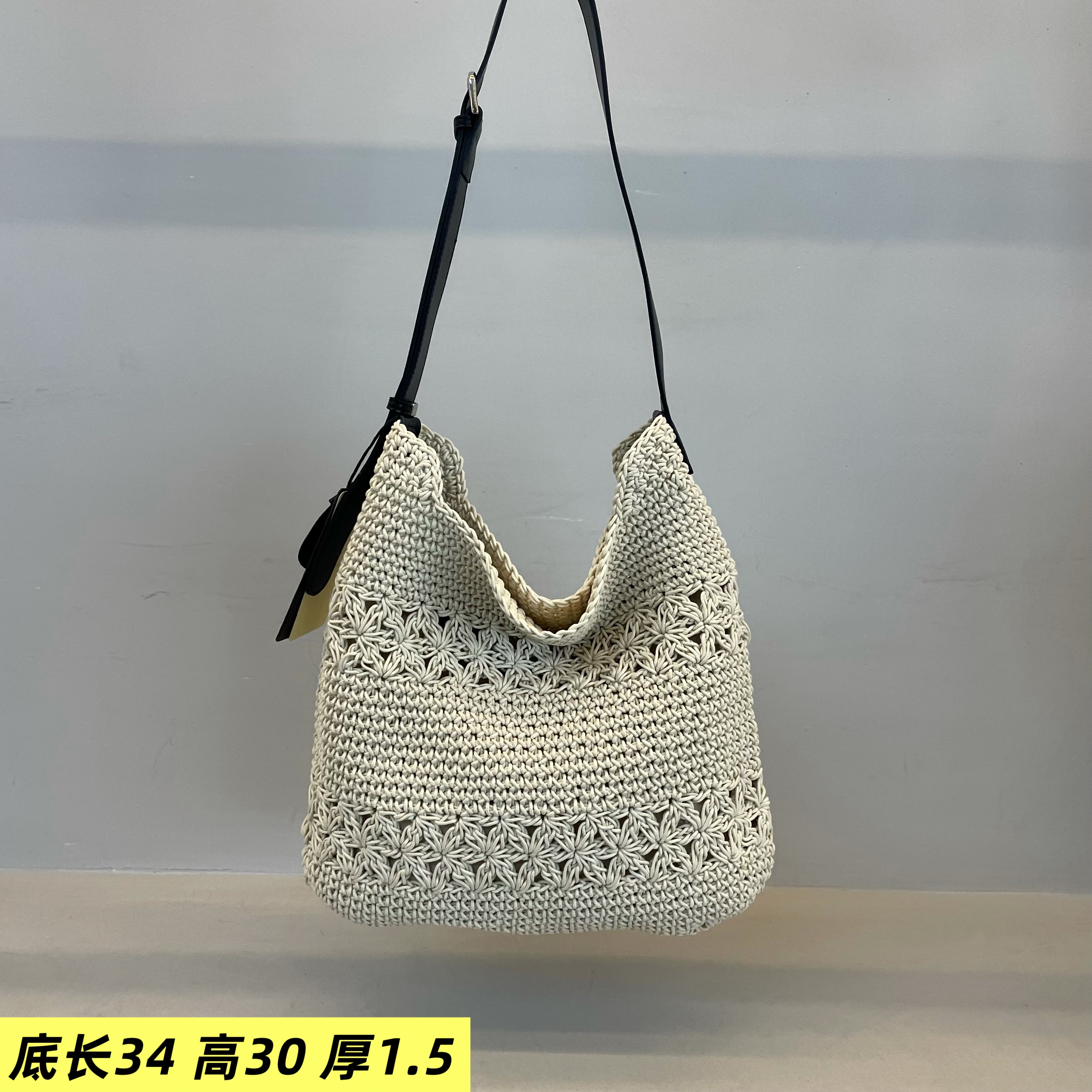 蜜蜡线拼接牛皮女包2025新款洋气浅色纯色大气软单肩斜挎包休闲包