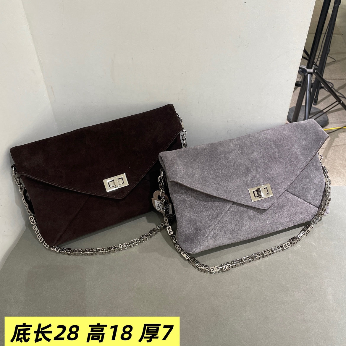 玛莎爱贝儿磨砂皮女包2025新款3981信封包洋气百搭轻奢软单肩斜挎