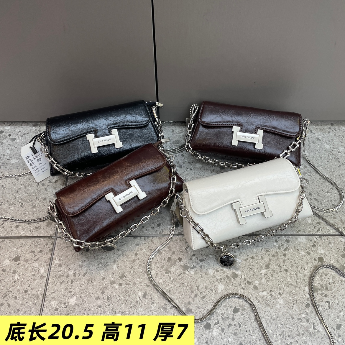 H扣蛇骨链韩版质感女包2025新款时尚欧美气质百搭韩版斜挎小方包