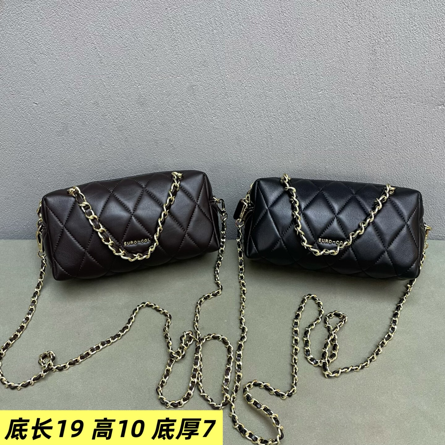 欧货羊皮链条手提小包女包2026新款高品质洋气纯色韩版单肩斜挎包