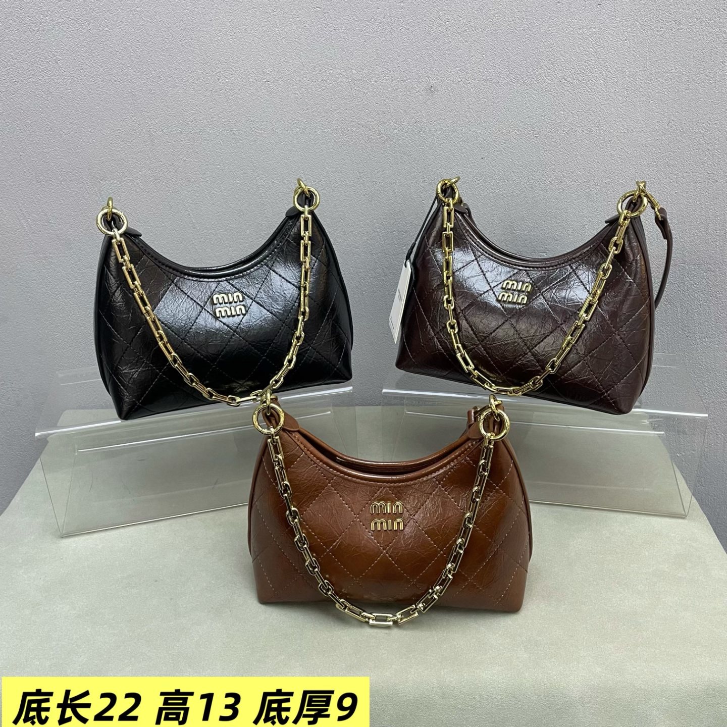油皮菱格链子hobo女包2026新款洋气韩版质感欧美时尚潮流斜挎包潮