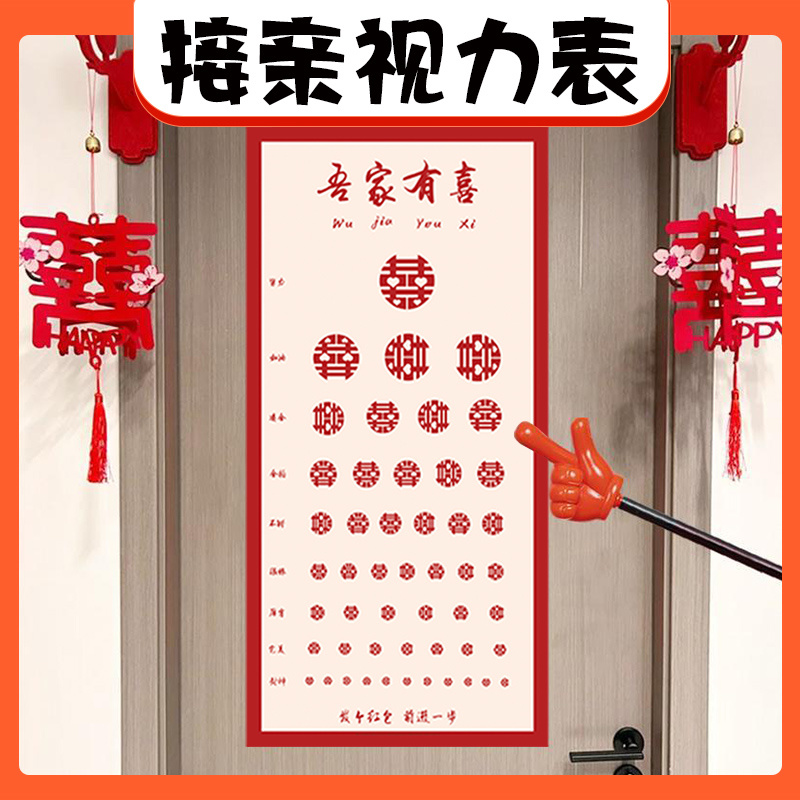 结婚堵门拦门整蛊接亲眼力视力表