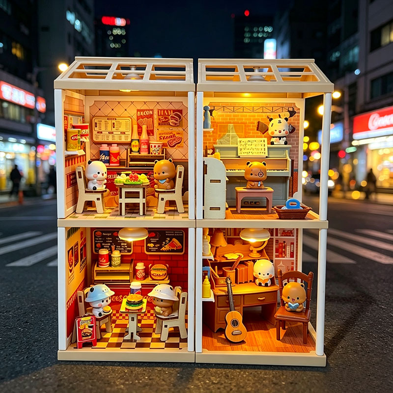 一二布布diy小屋微缩场景情侣创意礼盒/礼品套组