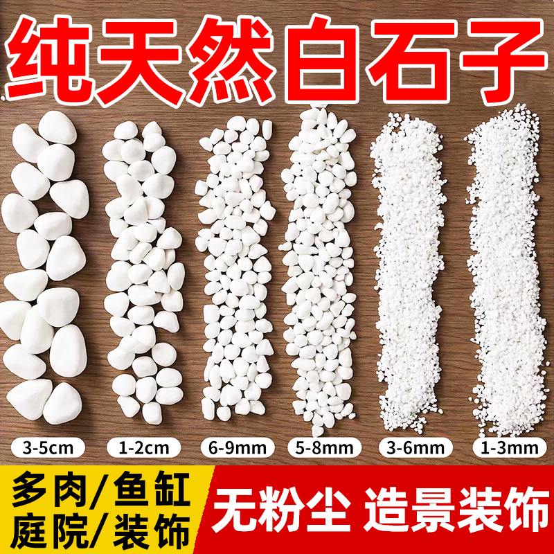 白石子庭院造景鱼缸天然鹅卵石造景铺路养花多肉盆栽颗粒土铺面石