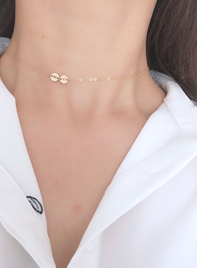 定制专属英文大写字母女美国项链