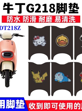 适用牛丁G218电动车脚垫TDT218Z卡通可爱防水防滑丝圈脚踏垫座套