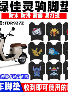 适用于绿佳灵驹电动车脚垫TDR927Z电瓶车卡通防水防滑丝圈脚踏垫
