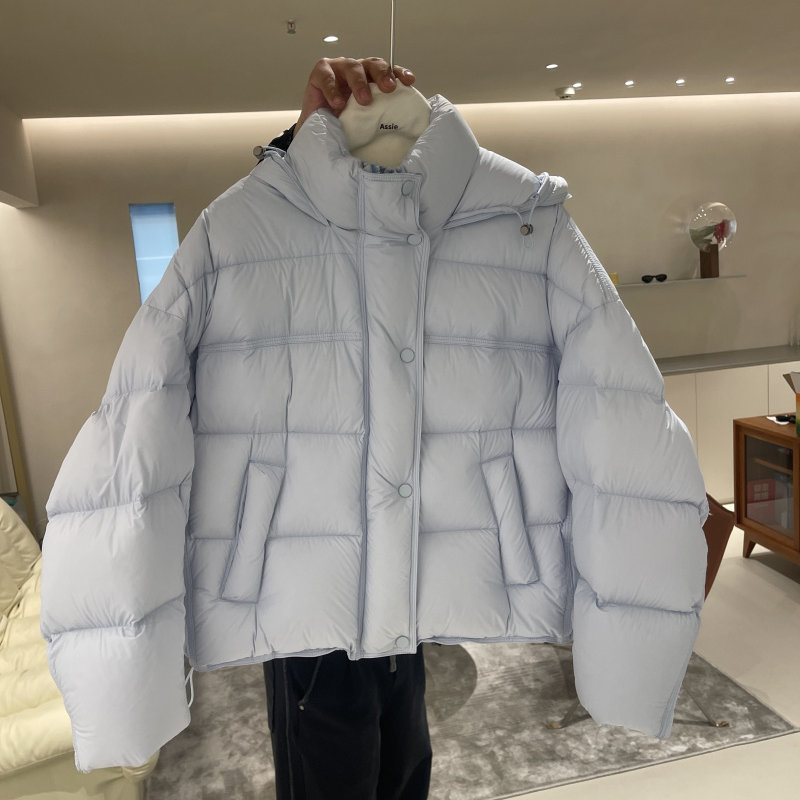 欧货泡芙白鹅绒羽绒服女小个子女