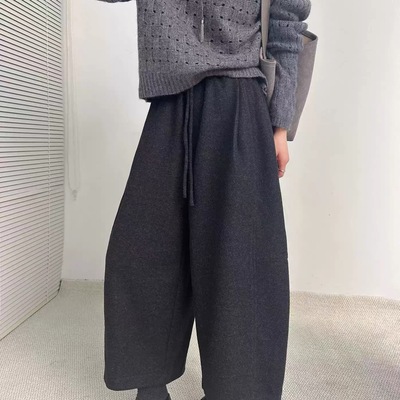 显瘦百搭休闲裤高腰阔腿长裤子