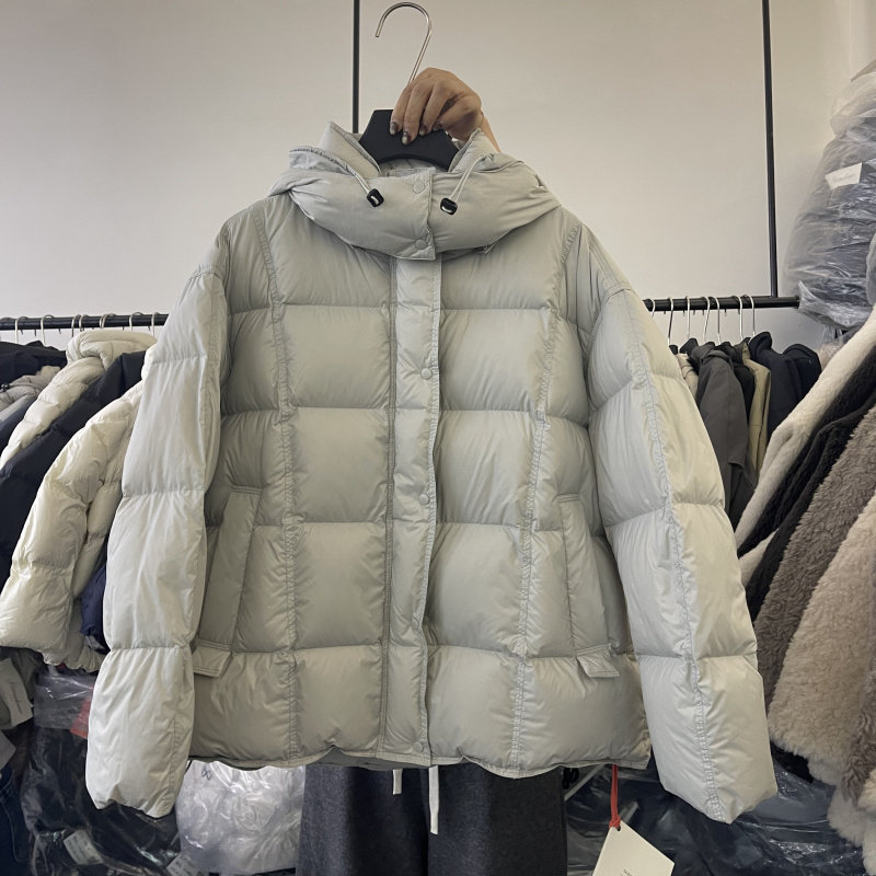 羽绒服女单排扣加厚鸭绒外套冬