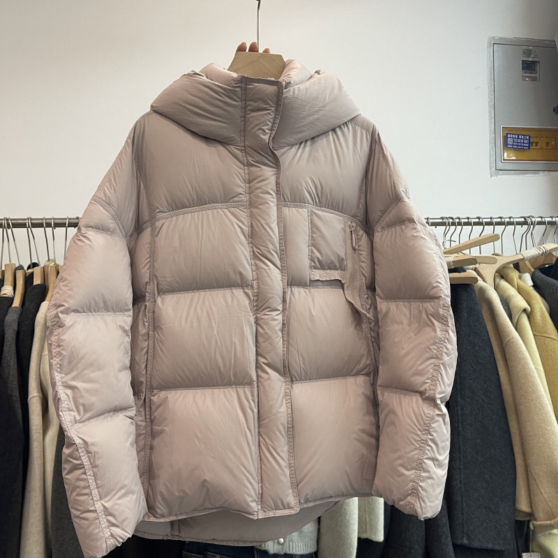 白鹅绒外套泡芙排骨短款羽绒服女