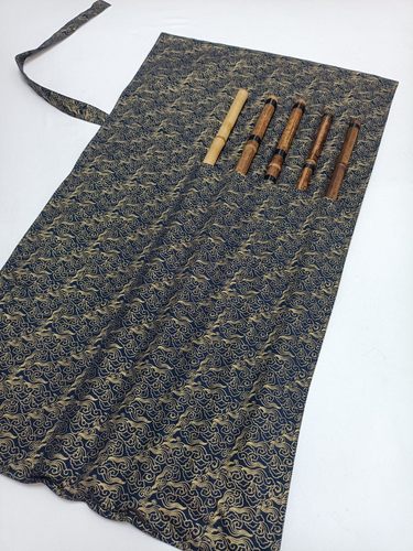 荼蘼 烫金祥云 中国风多只装箫包袋笛子袋盒尺八袋可背定制乐器包