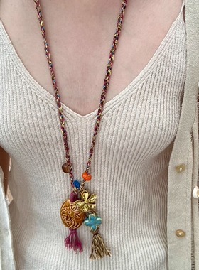 minna lu原创设计手工编织小众百搭长款项链