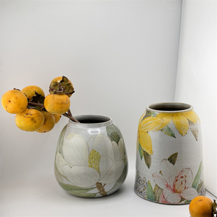 景德镇陶瓷花瓶摆件客厅插花装饰品高级小众皓洁绘设计师家居花器