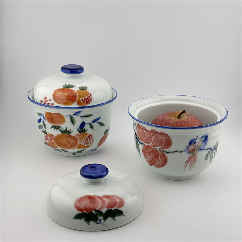 手绘釉下彩陶瓷茶叶罐零食糖果罐