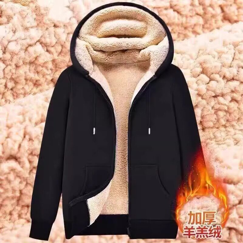 秋冬款加厚羊羔绒外套女宽松大码卫衣保暖干活工作服耐磨休闲百搭