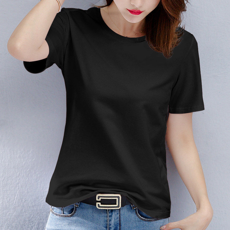 外贸出口原单尾货短袖t恤男女基础款纯色衣服半袖打底白色体恤衫