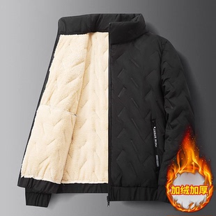 立领棉袄保暖棉服 加绒防风加厚羊羔绒棉衣宽松大码 冬季 外套女新款