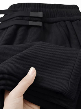灯芯绒直筒裤子女款秋冬款2026新款宽松百搭运动裤加绒加厚休闲裤