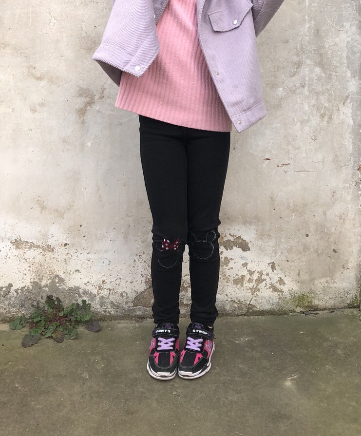 特价亏清C家品牌童装儿童女童加绒弹力 薄舒适针织打底牛仔小脚裤