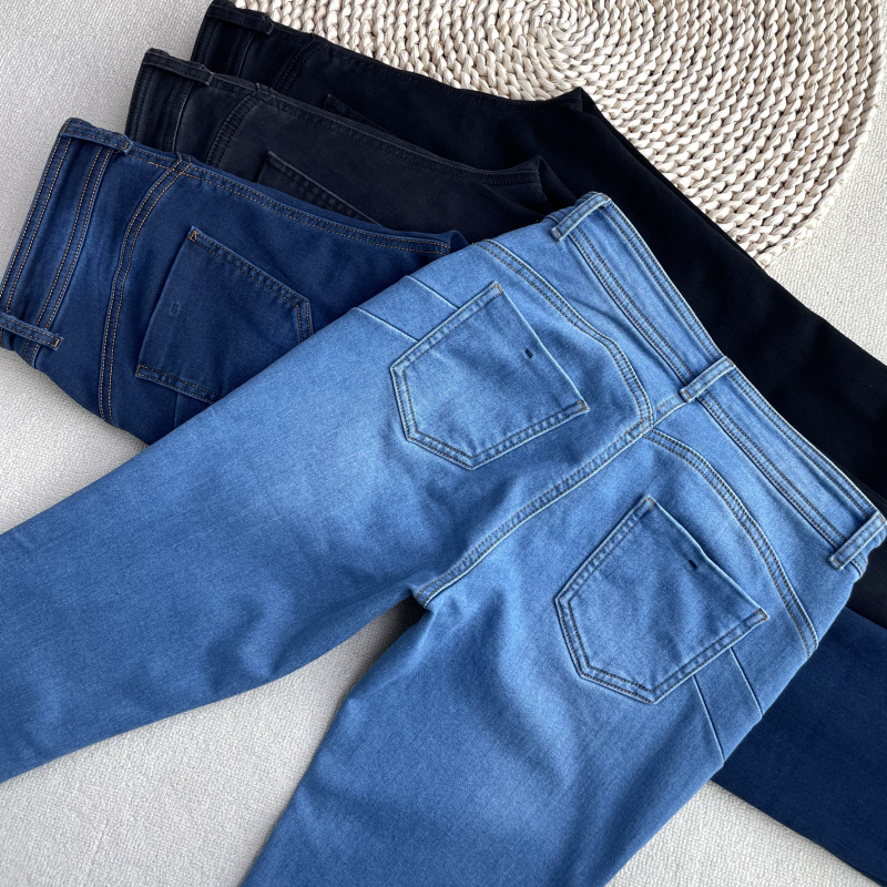 发热加绒保暖提臀弹力紧身牛仔裤