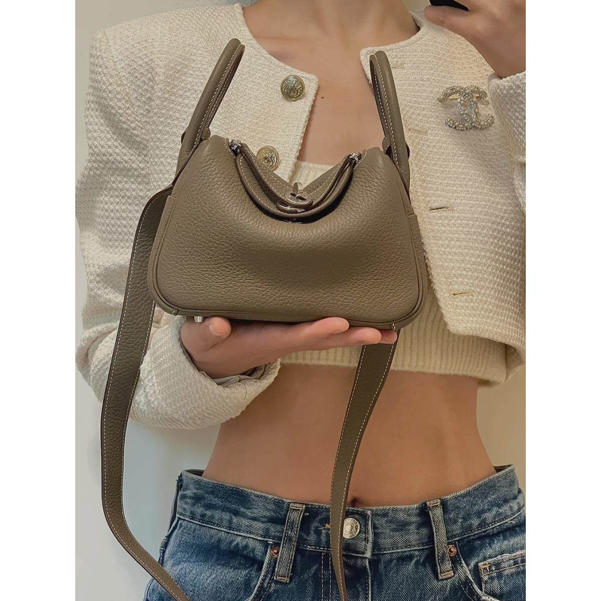 意大利新款琳迪包mini医生包枕头包迷你手提包单肩斜挎包真皮女包