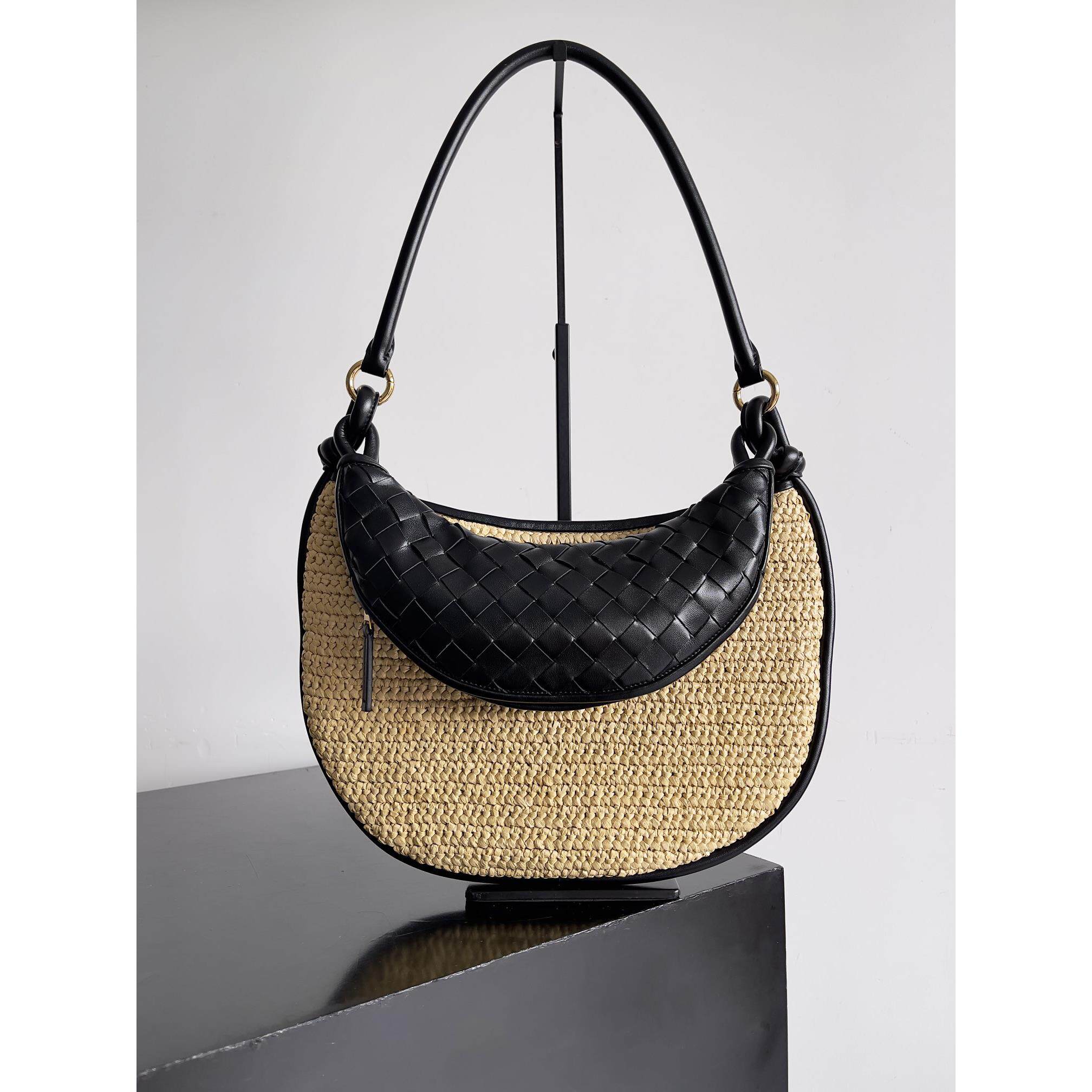意大利25新双子座颜色匹配草肩手提包中号36cm*25*10腋下包双子包
