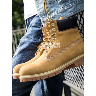 头层牛皮固特异注塑工艺防水大黄靴高帮马丁靴工装男鞋女鞋10061