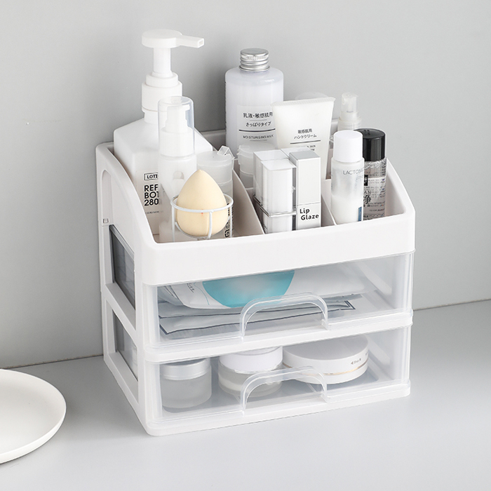 透明抽屉式桌面收纳护肤品化妆盒