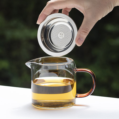 玻璃公道杯茶漏一体小号加厚