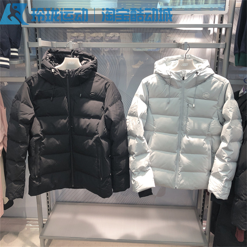 斯凯奇保暖连帽男女防风羽绒服