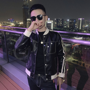 160冬季小码男装155 XS矮小个子S号短款修身立领皮衣夹克加绒外套