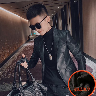 s号小个子加厚保暖韩版修身皮衣