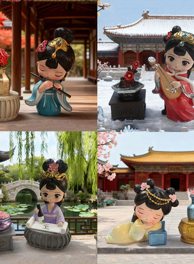 网红热销国潮古风四大美女春夏秋冬家居装饰品桌面摆件文创纪念品