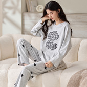 可外穿运动套装 睡衣女纯棉休闲简约女士爽棉家居服长裤 长袖 春秋季