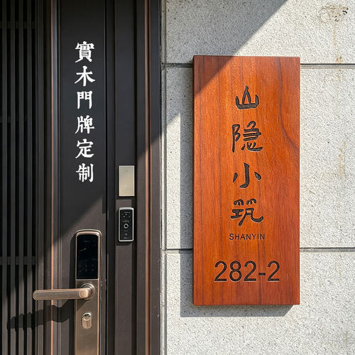 工作室民宿实木门牌定制挂牌定做