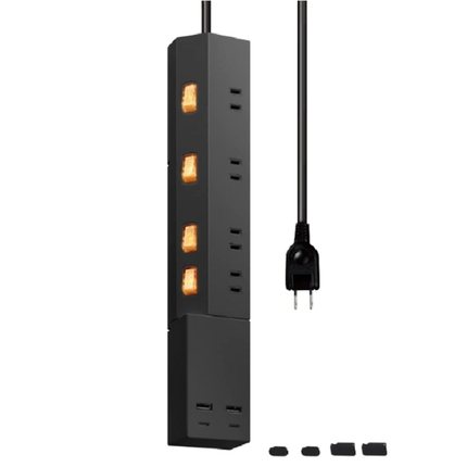 ELECOM日本旅行排插有USB线缆2.5米AC4口USB45W USB2A2C支持PD