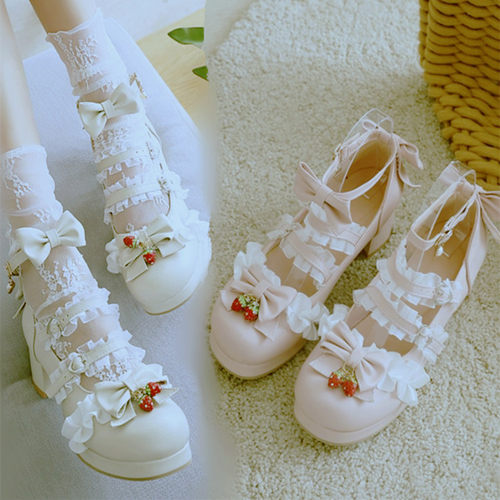 高跟洛丽塔小皮鞋蕾丝原创甜美