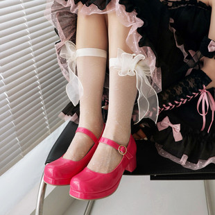 黑色663 糖果色春秋女鞋 公主玛丽珍JK制服高跟学生单鞋 洛丽塔皮鞋