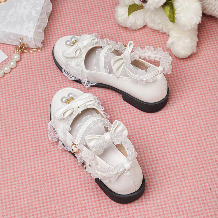 仙女串珠基础跟洛丽塔lolita蕾丝萝莉软妹jk制服鞋茶会花嫁洋装女