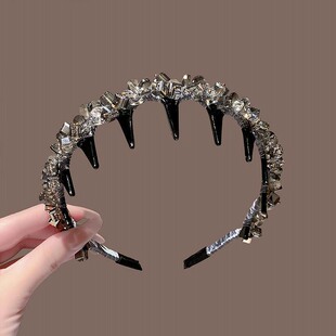2026新款 满钻水晶发箍女高颅顶气质带齿防滑头箍外出百搭轻奢头饰