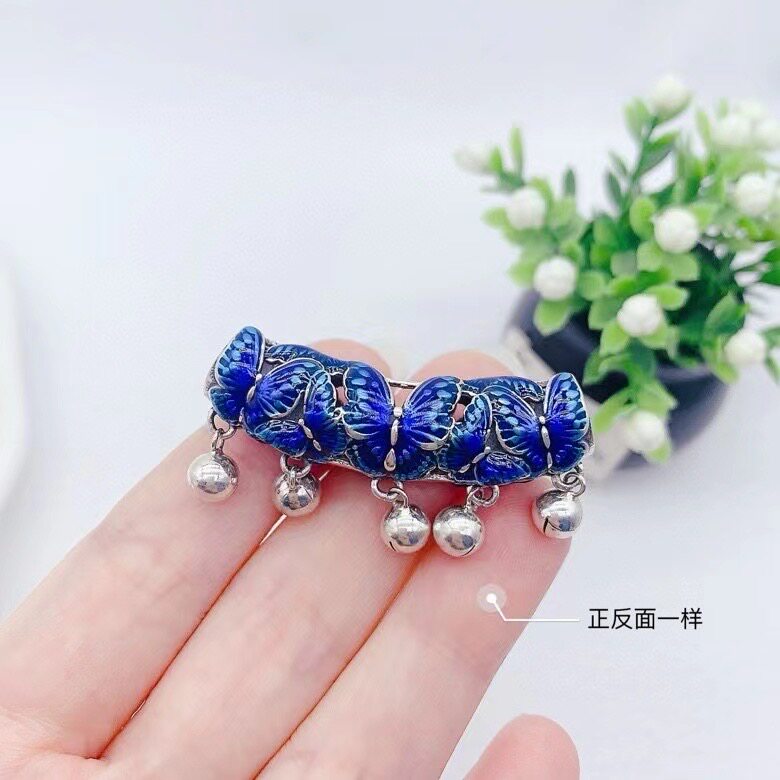 99足银蝴蝶弯管流苏锁骨链17克