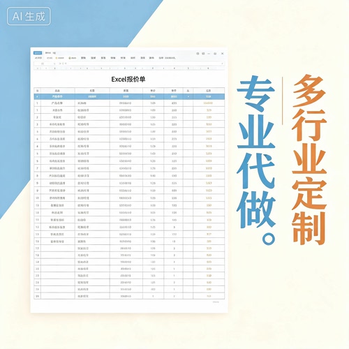 全行业报价单专业代做｜Excel/Word定制排版优化