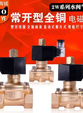 常开电磁阀 铜阀水阀气阀2分3分4分6分1寸1.2寸AC220V24V质量保证